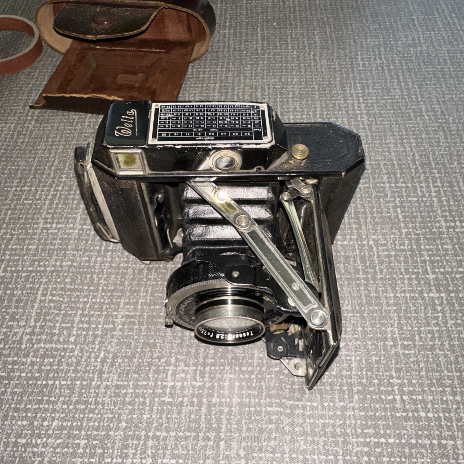 Vintage Welta Folding Film Camera Compur-Rapid Deckel München With Accessories