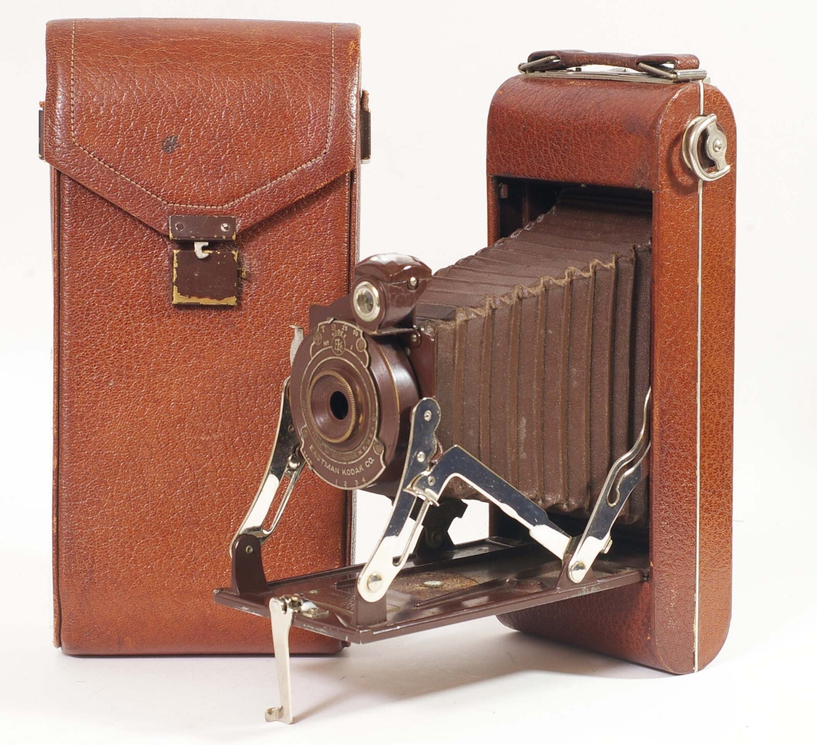 F97663~ *BROWN* No. 1A Pocket Kodak Series II Camera & Case