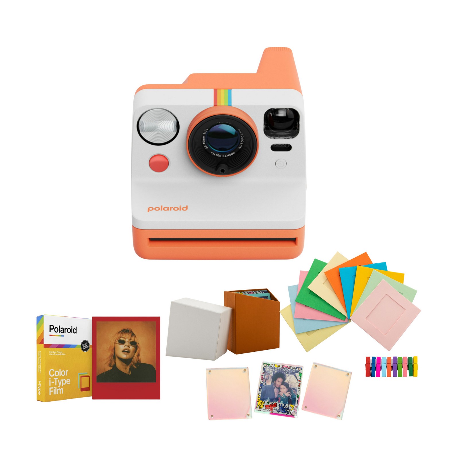 Polaroid Now Generation 3 Analog Instant Camera Color Film Bundle (Coral)